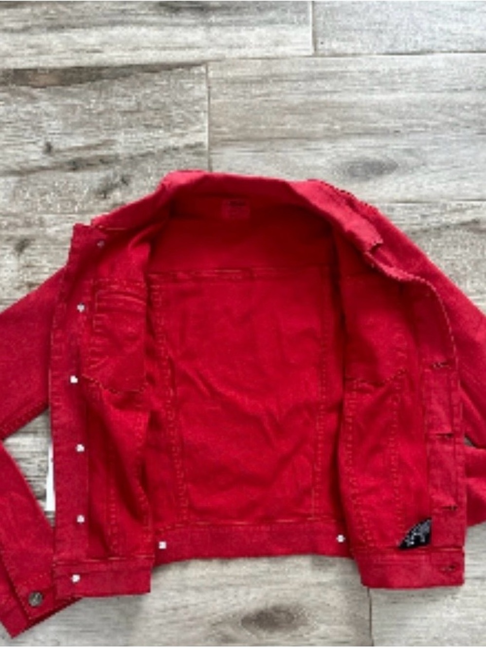 Designer Hudson Jeans Red Women’s  Denim Jacket with Button Front - Picture 5 of 5